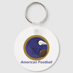 Raven met american football ball sleutelhanger