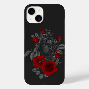 Raven met de sleutel en rozen Case-Mate iPhone 14 hoesje