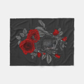 Raven met de sleutel en rozen fleece deken (Voorkant (Horizontaal))