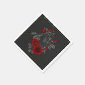 Raven met de sleutel en rozen servet (Hoek)