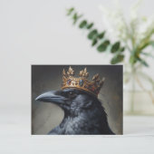 Raven met een kroon briefkaart (Staand voorkant)