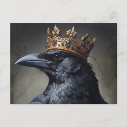 Raven met een kroon briefkaart (Voorkant)