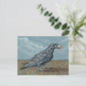 Raven met eieren in briefkaart van beak (Staand voorkant)