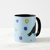 Raven met juwelen  mok (Voorkant rechts)