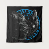 Raven met Noorse Runen - Dark Art Wandkleed (Voorkant (horizontaal))