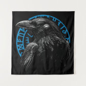 Raven met Noorse Runen - Dark Art Wandkleed (Voorkant)