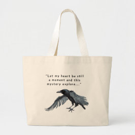 Raven met Poe quote Canvas tas