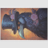 Raven met Top Hat 3 Decoupage papier (Voorkant)