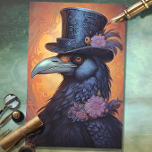 Raven met Top Hat 3 Decoupage papier