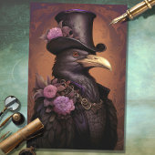 Raven met Top Hat 4 Decoupage Papier