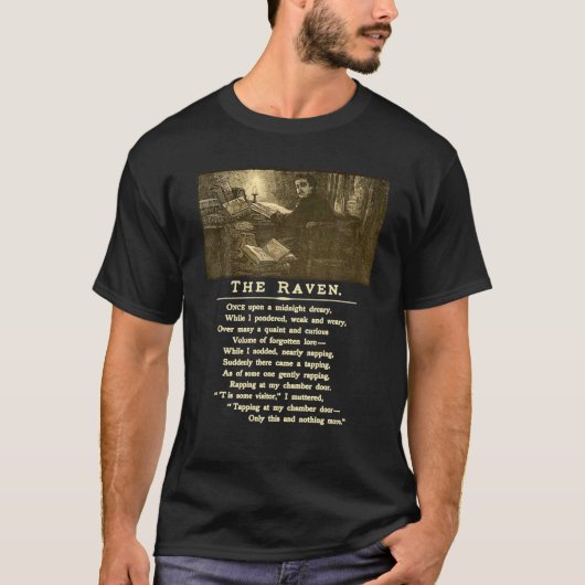 Raven Midnight Dreary Classic Literatuur Edgar All T-shirt (Voorkant)