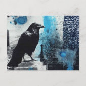 Raven Mixed Media Collage Briefkaart (Voorkant)