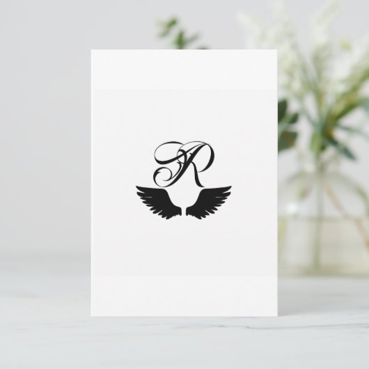 Raven Monogram - Creëer je eigen dank Bedankkaart (Staand voorkant)