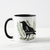 Raven Monogram Unisex Spirit Animal Eucalyptus Mok (Links)