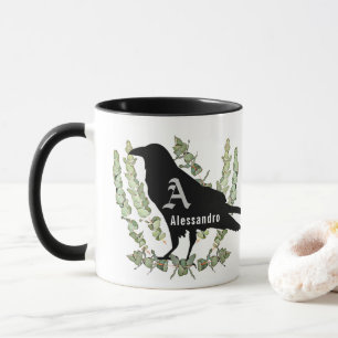 Raven Monogram Unisex Spirit Animal Eucalyptus Mok