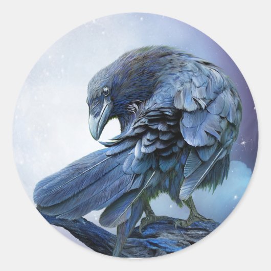 Raven Moon Art Sticker (Voorkant)