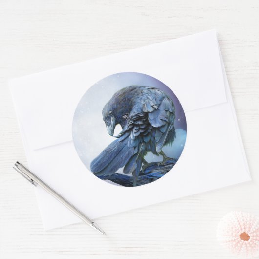 Raven Moon Art Sticker (Envelop)