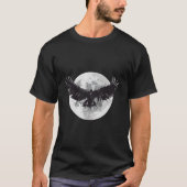 Raven Moon Bird Grunge T-shirt (Voorkant)