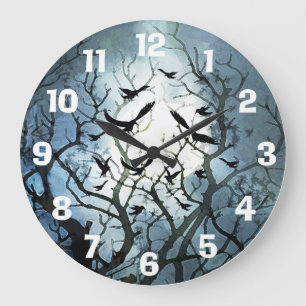 Raven Moon Clock Grote Klok