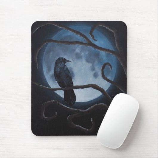 Raven Moon Crow Muismat (Met muis)