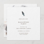 Raven Moon Forest Halloween Feestuitnodiging Kaart (Voorkant / Achterkant)