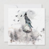 Raven Moon Forest Halloween Feestuitnodiging Kaart (Achterkant)