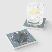 Raven Moon Phases Stenen Onderzetter (Zijkant)