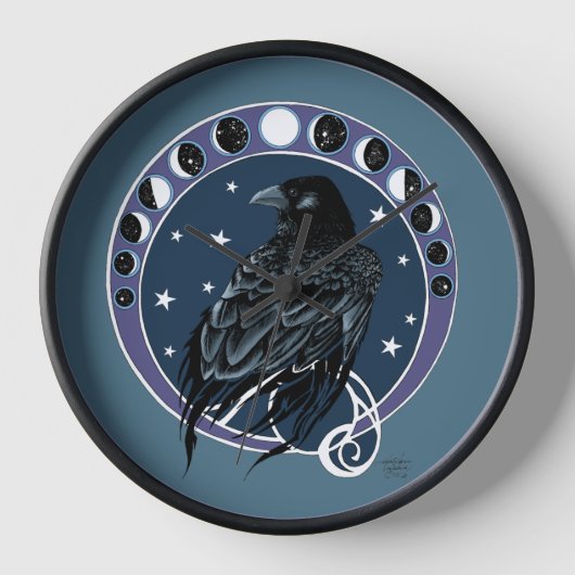 Raven Moon Phases sterren blauw (Voorkant)