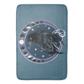 Raven Moon Phases sterren blauw Badmat (Voorkant Verticaal)