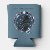 Raven Moon Phases sterren blauw Blikjeskoeler (Achterkant)
