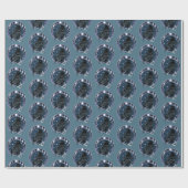 Raven Moon Phases sterren blauw Cadeaupapier (Vlak)