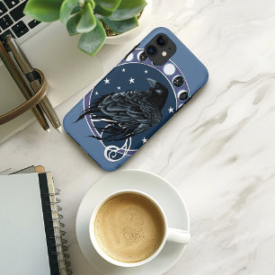 Raven Moon Phases sterren blauw Case-Mate iPhone Case