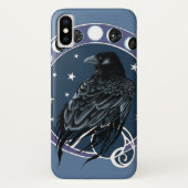 Raven Moon Phases sterren blauw Case-Mate iPhone Case (Achterkant)