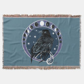 Raven Moon Phases sterren blauw Deken (Voorkant)