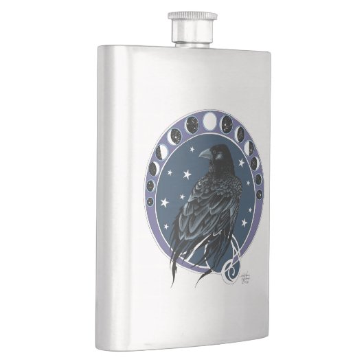Raven Moon Phases sterren blauw Flacon (Rechts)