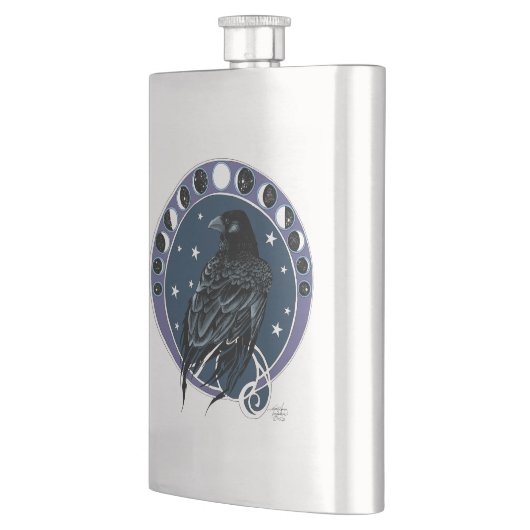 Raven Moon Phases sterren blauw Flacon (Links)