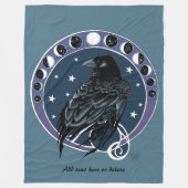 Raven Moon Phases sterren blauw Fleece Deken (Voorkant)