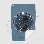Raven Moon Phases sterren blauw Golfhanddoek (Insitu)