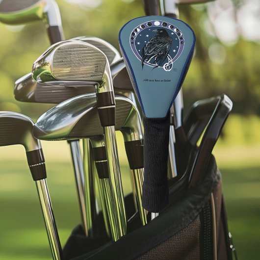 Raven Moon Phases sterren blauw Golfheadcover