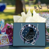 Raven Moon Phases sterren blauw Groot Cadeauzakje