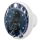 Raven Moon Phases sterren blauw Keramische Knop (Rechts)