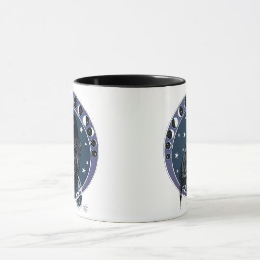 Raven Moon Phases sterren blauw Mok (Midden)