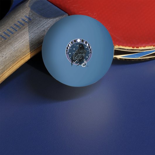 Raven Moon Phases sterren blauw Pingpongbal