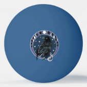 Raven Moon Phases sterren blauw Pingpongbal (Voorkant)
