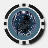 Raven Moon Phases sterren blauw Poker Chips (Voorkant)