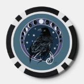 Raven Moon Phases sterren blauw Poker Chips (Achterkant)