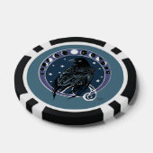 Raven Moon Phases sterren blauw Poker Chips (Enkel)