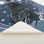 Raven Moon Phases sterren blauw Sherpa Deken (3/4)