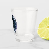 Raven Moon Phases sterren blauw Shot Glas (Rechts)