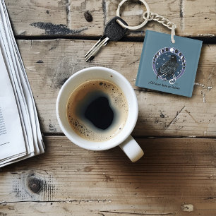 Raven Moon Phases sterren blauw Sleutelhanger